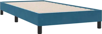 Image de Cadre de lit sans matelas bleu foncé 90x220 cm velours