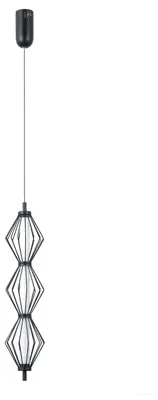 Zdjęcie produktu dla Lampa wisząca LED SEVIL czarna matowa 15W Ciepła biel 1068lm metal wym:120x12,5x12,5cm IP20 Italux