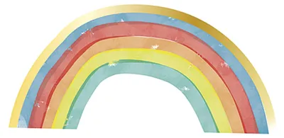 Produktbild von 16 Regenbogen-Papierservietten für Geburtstage 33 x 16,5 cm - Einheitsgröße