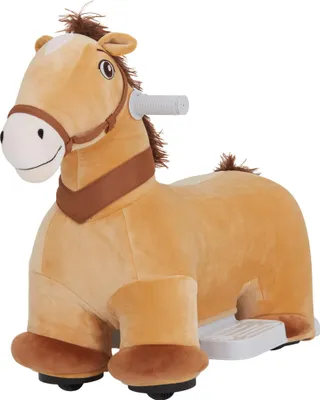 Produktbild von AIYAPLAY 6V Elektrisches Reitpferd für Kinder, Batteriebetrieb, Mit Musikfunktion und Vorwärtsbewegung, 18-36 Monate, Braun