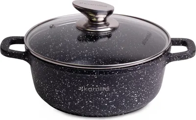 Image de CASSEROLE 2,3 L traditionnelle en aluminium COUVERCLE MARBRÉ COMPATIBLE INDUCTION CAMOMILLE