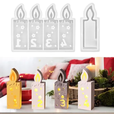 Produktbild von 2er Set Silikonformen Adventszahlen 1-4 für Kerzen, Gips, Epoxidharz