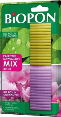 Zdjęcie produktu dla Biopon Pałeczki Nawozowe Mix 30 Szt. Do Kwiatów I Liściastych Roślin