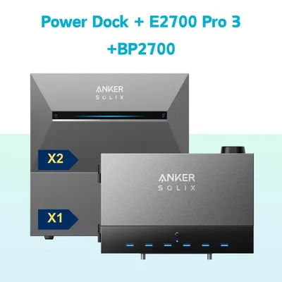 Produktbild von Solaranlage Anker SOLIX Solarbank Power Dock - Solarbank Multisystem mit Anker SOLIX Solarbank 3 E2700 Pro x2 und BP2700