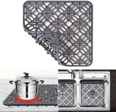 Immagine prodotto di Tappetino in silicone per il lavello 30x30 cm, resistente al calore, antiscivolo, tagliabile, rettangolare