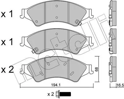 Produktbild von METELLI Bremsbeläge Satz Vorne Bremsklötze für FORD RANGER (TKE) 22-0971-0