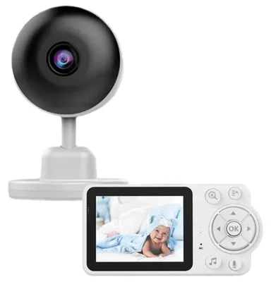 Productafbeelding van Verk 06389 Draadloze elektronische babyfoon met camera en nachtzicht, 2,4 GHz, wit