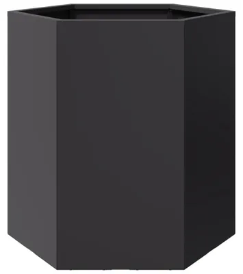 Productafbeelding van Zwarte Stalen Plantenbak in Zeshoekig Design 46 x 40 x 45 cm