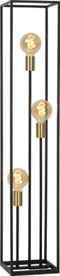 Produktbild von Stehleuchte Metall E27 120 cm in Schwarz Messing 3-flammig Vintage Design Stehlampe