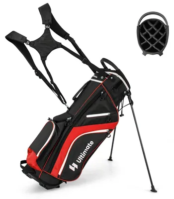 Zdjęcie produktu dla Torba golfowa – torba na kije golfowe – poliester – lekka – wytrzymała – czerwona