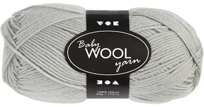 Produktbild von Babywolle, L 172 M, Hellgrau, 50 g/ 1 Knäuel [HOB-41340]