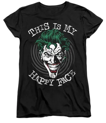 Image de T-shirt pour femme "Maniacal Spiral" de Batman, coupe ajustée, référence TV41282 (taille XL), couleur noire