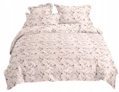 Image de Coton world Parure de lit 200x220 fleurs roses satin de coton