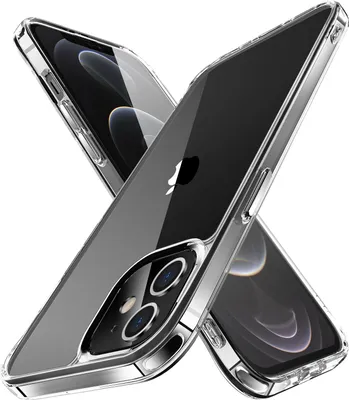 Produktbild von iPhone 12 Hülle, Kristall Klar PC Hartschale TPU Bumper Ecke Kante Stoßfest Schutzhülle für iPhone 12