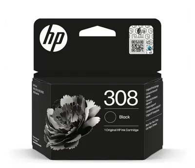 Produktbild von HP 308 Schwarz Original Druckerpatrone, Standardertrag, Schwarz, Tinte auf Pigmentbasis, 1 Stück(e), 160 Seiten, Einzelpackung