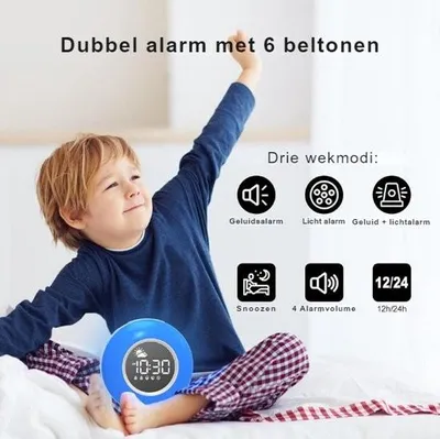 Immagine prodotto di Sleep trainer - Sveglia per il sonno - Sveglia per bambini - Regolabile in diverse luci - Luce notturna senza fili