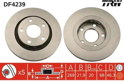 Produktbild von TRW Bremsscheiben (2 Stück) Hinterachse DF4239