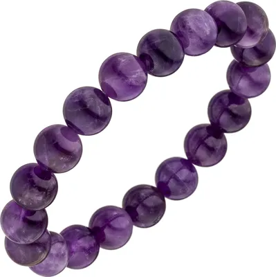 Produktbild von Armband Amethyst lila violett 19 cm Amethystarmband Edelsteinarmband elastisch