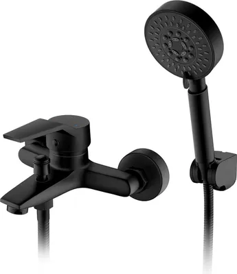 Produktbild von Auralum Badewannenarmatur Schwarz mit Handbrause 5 Funktionen