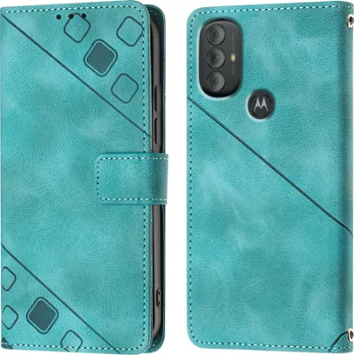 Produktbild von Hülle für Motorola Moto G Power 2022 Prägung Flip Leder Brieftasche Schutzhülle mit Ständer Grün