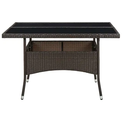 Produktbild von vidaXL Garten-Esstisch Braun Poly Rattan und Glas