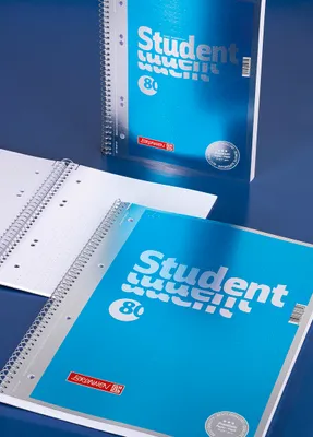 Productafbeelding van 5X BRUNNEN 1067147 Collegeblok Premium Student, A4, 80 bladzijden, geruit, blauw