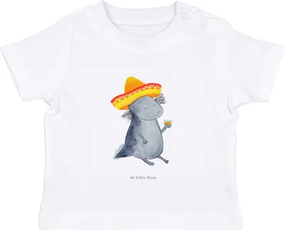 Produktbild von Mr. & Mrs. Panda Bio T-Shirt Axolotl Tequila 12. - 18. Monat - Weiß - Geschenk, Mexico, Lurche, Baby Shirt, trinken, Kurzarmshirt, Kleinkind, Mexiko, Urlaub, Party