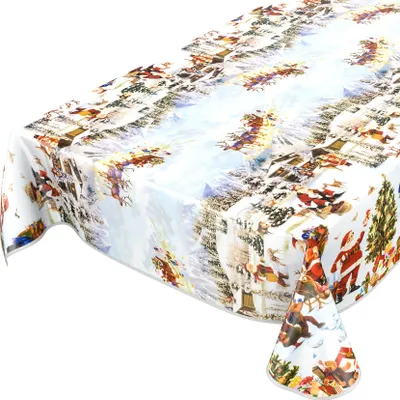 Produktbild von Tischdecke Wachstuch Weihnachten Weiß Robust Wasserabweisend Breite 140 cm Länge 280 cm