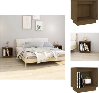 Immagine prodotto di vidaXL Comodini 2 pz. Marrone miele 40x30x40 cm pino massiccio - Comodini
