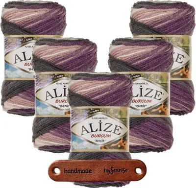Produktbild von 5 x ALIZE Burcum Batik 1986 mit Label