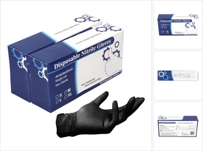 Produktbild von Nitril Einweg Handschuhe in Spenderbox Schwarz / Black 200 Stück Größe S / Small - nicht Steril
