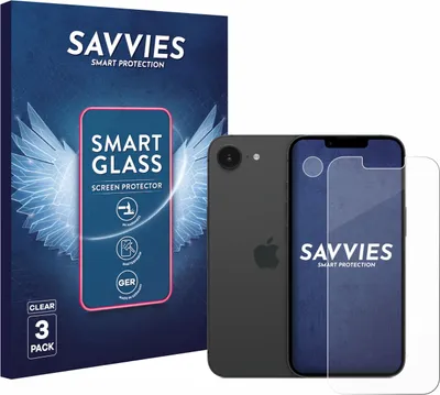 Produktbild von 3x Savvies Schutzglas Folie für Apple iPhone 16e / 17e 9H Panzer Schutzfolie Glas Displayschutz klar transparent