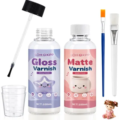 Lufttrocknender Tonlack 2x100 ml, glänzend & matt, wasserdicht