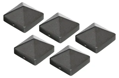 Produktbild von Alberts 5x Pfostenkappe für Holzpfosten, hoch, Aluminium, anthrazit 70x70 mm oder 90x90 mm