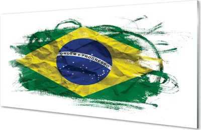 Produktbild von Glasbilder 140x70 Wandkunst Flagge von Brasilien