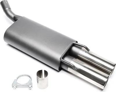 Produktbild von Sportauspuff 2x76mm rund gebördelt mit ABE für Opel Corsa B Typ S93