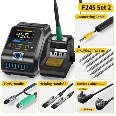 Image de Station de soudure - Station de soudure numérique - 200W - Avec poignée F245 et 6 embouts - Qualité professionnelle