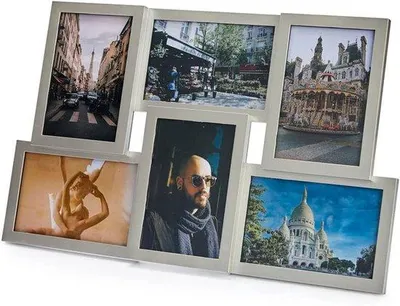 Obrázek produktu pro Stříbrný fotorámeček 10 x 15 cm na 6 fotografií