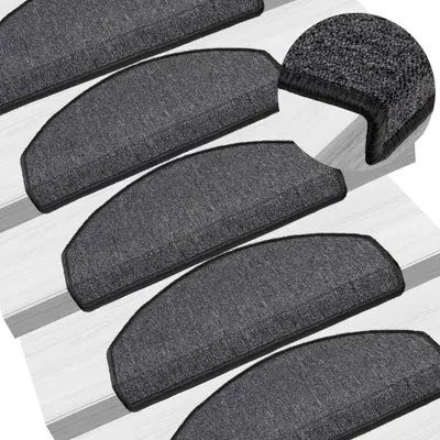 Zdjęcie produktu dla vidaXL Podkładki pod nogi 15 szt. 65x24x4 cm Antracyt Półokrągłe Duże
