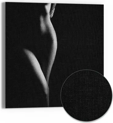 Produktbild von DEQORI Hybrid Leinwand Bild 50x50 cm 'Weibliche Kurven' Wandbild Glas flach modern