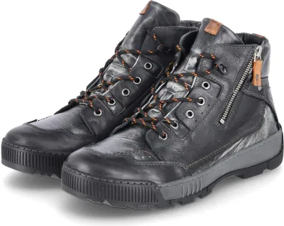 Krisbut Herren Schnürstiefeletten/ Winterboots Dunkelgrau