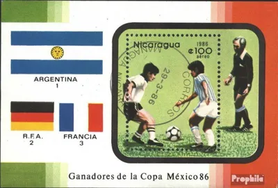 Produktbild von Briefmarken Nicaragua 1986 Mi Block171 (kompl.Ausg.) gestempelt Fußball-WM 86, Mexiko