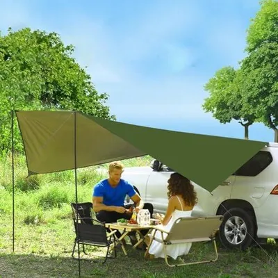 Produktbild von Auto- und Fahrzeugmarkise als Sonnenschutz im Freien | Wasserdichtes Heckzelt für Busse, Pkw, SUV, Lkw, Limousinen und Wohnmobile zum Angeln und Campen