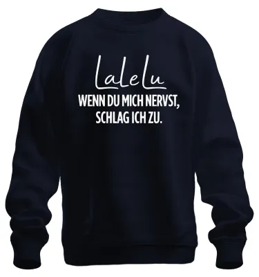 Obrázek produktu pro Lalelu Když mě naštveš, praštím tě Vtipná sarkastická máma Uni mikina, námořnická modrá, XXL