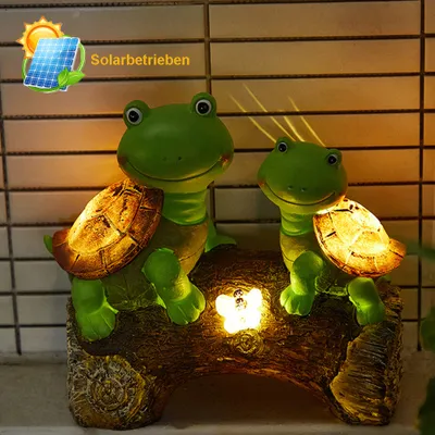 Immagine prodotto di Decorazione solare da giardino figura all'aperto impermeabile, lampada solare a LED arte giardino regalo per bambini adulti cortile patio (tartaruga)