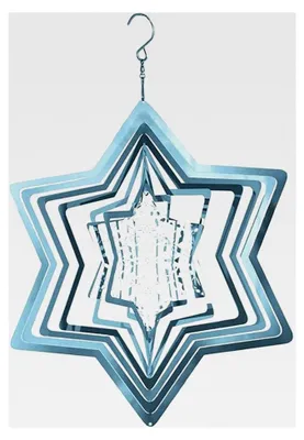 Produktbild von Windspiel aus Metall für den Garten, Edelstahl-Aufhängung, 3D-rotierendes Windspiel, hängende Windfänger-Ornamente für Garten, Terrasse, Balkon, Hof