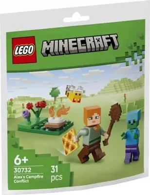 Produktbild von LEGO Minecraft Alex' Begegnung am Lagerfeuer, Bausatz, 6 Jahr(e), Kunststoff, 31 Stück(e), 25 g