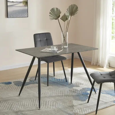 Produktbild von Esstisch ’Fitjar’ für 4 Personen 120 x 70 cm Stahlbeine Beton-Optik