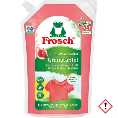 Obrázok produktu pre Prací prostriedok Frosch granátové jablko v ekologickom recyklovateľnom vrecku 24 WL 1800ml
