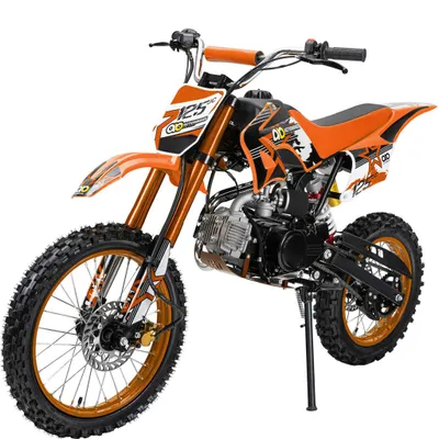 Produktbild von Actionbikes Motors Kinder Crossbike JC125 | Benzin Jungend Motorrad - Motorcross - Stollenreifen  - Pocketbike - Dirtbike - Cross Bike (Orange)
